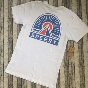 Men’s Sperry Logo White Cotton T-Shirt Size: S
